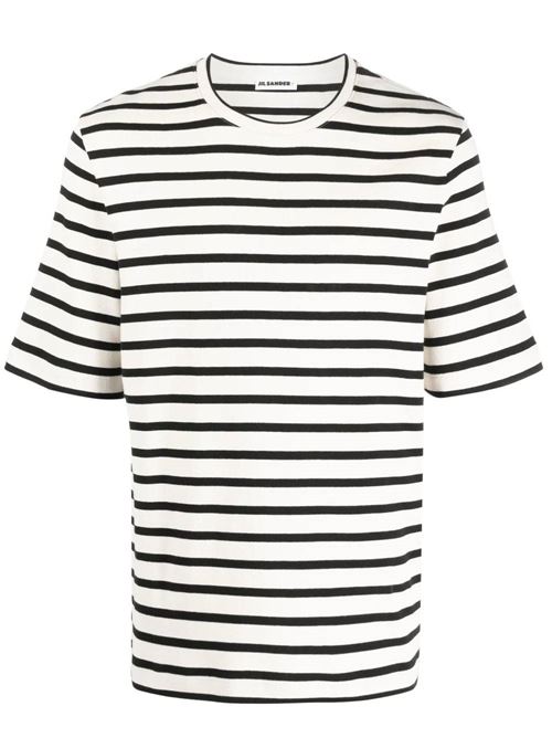 T-shirt a maniche corte con stampa a righe Jil Sander | J47GC0109J46497080